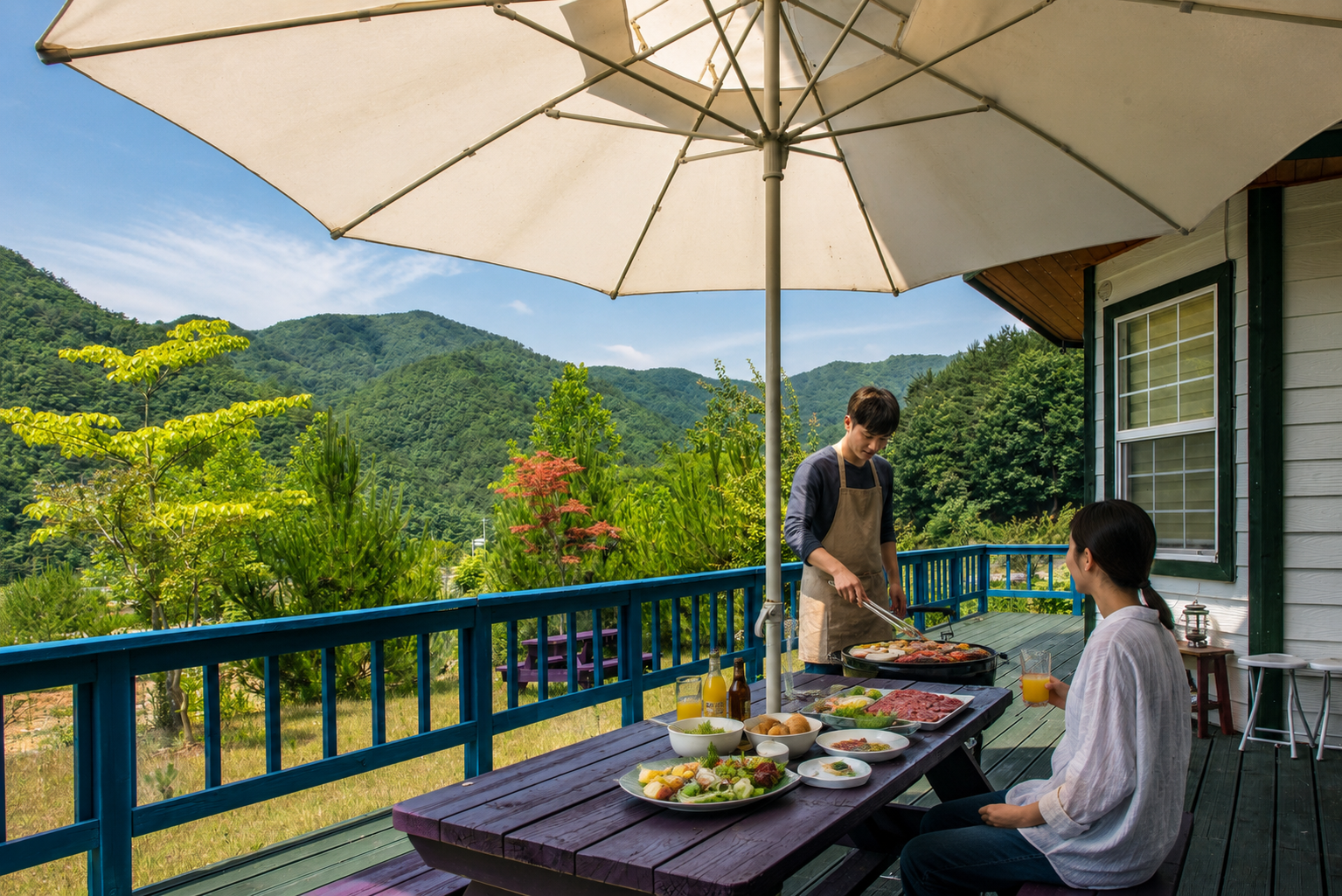 양양 다빛펜션 개별 바베큐와 객실 구조